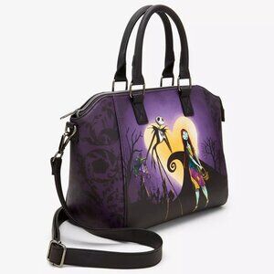 Loungefly The Nightmare Before Christmas Jack & Sally Heart Moon Satchel Bag